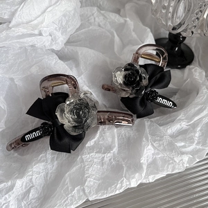 Ensemble de pinces à cheveux élégantes avec fleurs et nœuds en résine au style vintage