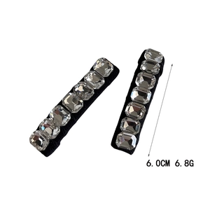 Sparkling K9 crystal rectangle hair clips with elegant minimalist emerald cut design