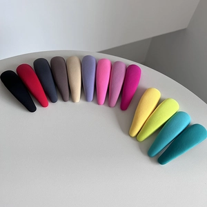 Pinces à Cheveux BB en Métal Enveloppées de Tissu Couleur Macaron Minimaliste Forme Goutte d'Eau Pinces Latérales Accessoires de Mode pour Femmes Filles