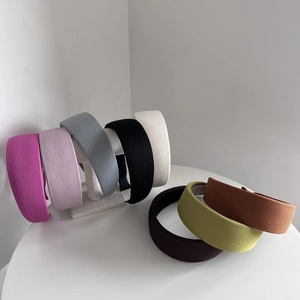Cerchietto Imbottito Rétro Francese Per Donna Tessuto A Costine Tesa Larga Fascia Per Capelli Cima Alta Elegante Accessori Per Capelli