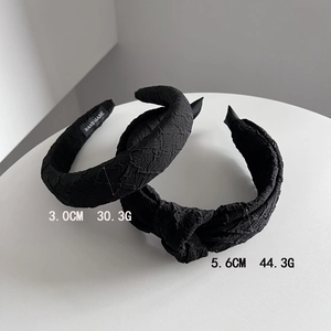 Cerchietto Minimalista in Tessuto Texturizzato in Spugna per Donna Elegante Cerchietto a Corona Larga con Nodo Accessori per Capelli Moda