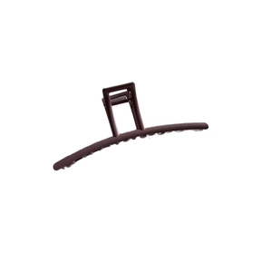Elegant large matte chocolate brown geometric hair claw clip for women's updo hairstyles