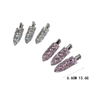 Ensemble de barrettes à cheveux étincelantes en strass et perles, argent et rose pour femme