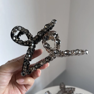 Elegante Pinza per Capelli Completamente in Strass per Donna Grande Pinza in Strass di Vetro Lucido Accessori per Capelli alla Moda