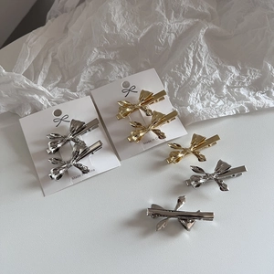 Haarklammern aus Metall mit Schleifen-Design in Gold und Silber für Damen-Frisuren