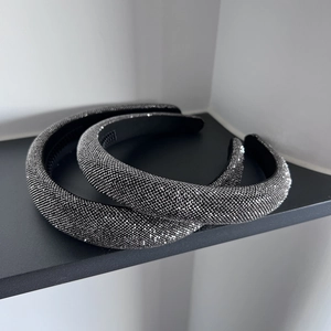 Full Rhinestone Sparkling Padded Sponge Headband For Women High Top Hair Hoop With Teeth Comb Luxury Fashion Hair Accessories