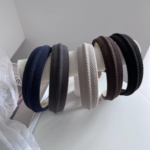 Damen High Crown Gepolsterter Haarreif Vielseitiger Texturierter Stoff Haarreifen Vintage Verdickte Einfarbig Stirnband Herbst Winter Haarschmuck