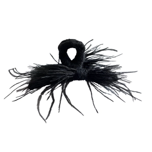 Elegant black ostrich feather hair clip accessory for festive parties and luxury hair styling