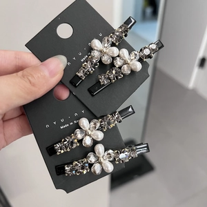 Koreanisch Blume Strass Haarklammer Set Elegant Künstliche Perle Entenschnabel Clip Für Damen Mode Seitenhaarnadel Kopfschmuck Zubehör