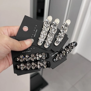 Luxe Alloy Czech Rhinestone Hair Clip Bangs Pin Side Clip Sparkling Crystal Hairgrip Korean Style Women Accessories Decorative Hairpin