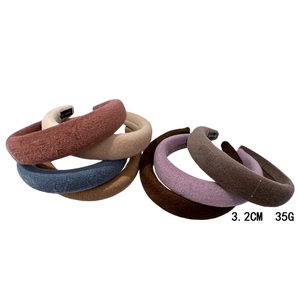 Chic padded wool headband set for women in assorted trendy autumn colors