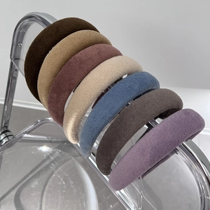 Korean Style Padded Fleece Sponge Headband For Women Winter Thickened Velvet Hair Hoop Fashion Commuter Headwear Hair Accessories