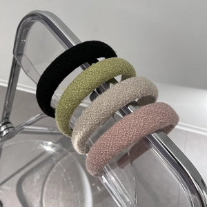 Handmade Padded Woven Texture Headband For Women Retro Thickened Sponge Hair Hoop Elegant Hair Accessories For Daily Use