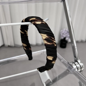 French Retro Leopard Print Fabric Headband Niche Design Satin Pleated Hair Band Fashion Hair Accessories For Women Daily Jewelry