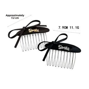 Spécifications de taille pour peignes à cheveux avec nœud en cuir noir et marron et logo