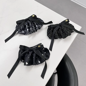 Elegante Fermaglio per Capelli a Fiocco in Tessuto Satinato Floreale Cuore Mezzaluna Grande Clip a Squalo per Donna