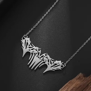 Collier Pendentif Évidé Gothique en Acier Inoxydable pour Hommes Femmes Hip Hop Streetwear Géométrique Abstrait Tribal Bijoux
