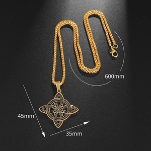 Halskette für Herren mit keltischem Knoten Anhänger in Gold und robuster Gliederkette