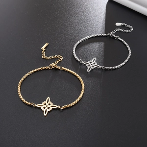 Verstellbares Edelstahl Hexenknoten Armband Für Damen Hohl Keltischer Knoten Box Kette Schmuck Gold Silber Überzogen Geschenk