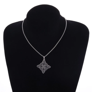 Vintage Silberfarbene keltische Knoten Anhänger Halskette für Herren aus Edelstahl