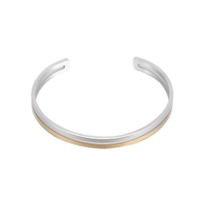 Minimalistischer zweischichtiger Armreif aus Edelstahl mit goldener Akzentleiste