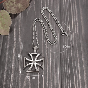 Eco-friendly alloy hollow cross pendant necklace with vintage relief details
