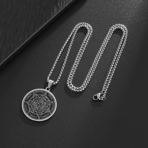 Siegel der sieben Erzengel Halskette mit silbernem Edelstahl Talisman Anhänger