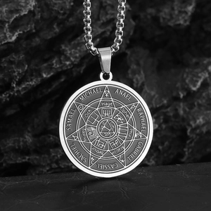 Vintage Edelstahl Siegel Der Sieben Erzengel Amulett Anhänger Halskette Mit Boxkette Für Herren Damen Religiöser Schmuck