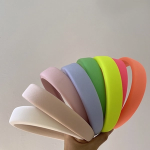 Women's Padded Sponge Headband Wide Twill Fabric Hair Band Sweet Candy Color Ins Style Handmade Fashion Hair Accessories