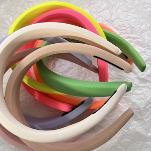 Colorful thick sponge headbands with twill fabric texture in vibrant candy colors
