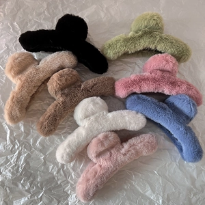 Détails des pinces à cheveux en fausse fourrure pelucheuse en plusieurs couleurs vintage