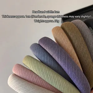 Lot de serre-têtes en tissu côtelé rembourré éponge aux couleurs variées pour femmes et filles