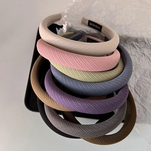 Serre-tête Rembourré en Tissu de Couleur Unie pour Femmes Bandeau en Éponge Épaissie Accessoires de Cheveux Mode Simple