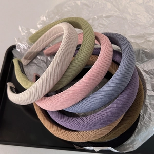 Lot de serre-têtes rembourrés minimalistes en couleurs unies avec texture tissée à la main