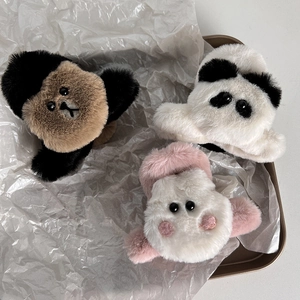 Simpatiche Mollette per Capelli in Peluche a Forma di Panda Coniglio Orso per Donna Ragazza Inverno Morbida Pelliccia Sintetica