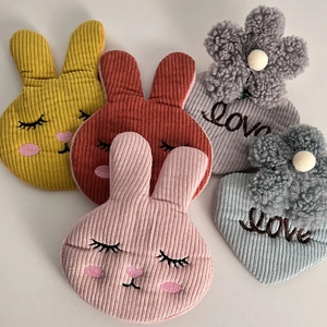 Cute Oversized Rabbit Corduroy BB Hair Clip Plush Flower Heart Embroidered Love Fringe Clip For Women Girls Hair Accessories