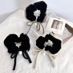 Elastici Per Capelli Vintage In Velluto Con Fiocco Per Donna Dolce Elastici Con Künstliche Perle Sintetiche Accessori Per Capelli