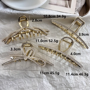 Elegante Haarklammern aus Goldlegierung mit Strass und Perlen für Damen Haarstyling