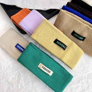 Fasce per capelli in maglia a coste colorate per donna con etichetta moda multicolore