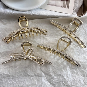 Eleganter Haarkralle Clip Aus Legierung Mit Strass Große Haarklammer Metall Künstliche Perle Funkelnder Haarschmuck Für Damen Party
