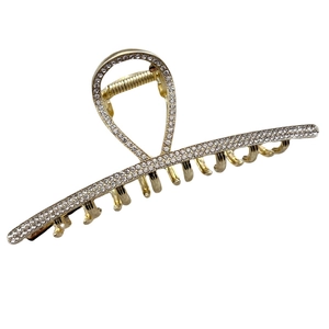 Eleganter Haarklammer aus Goldlegierung mit Strass für eine edle Hochsteckfrisur Optik
