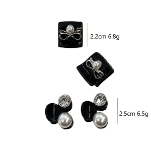 Mini pinces à cheveux avec perles et nœuds, spécifications détaillées de 2,2 cm et 2,5 cm