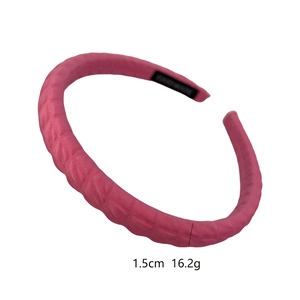 Rosa kariertes gepolstertes Stirnband aus hochwertigem Stoff für Damen im Alltag
