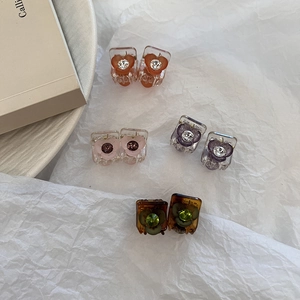 Mini Pinces à Cheveux Fleur en Résine Strass Petites Pinces Pour Femmes Filles Décoration Frange Accessoires Cheveux Mignons