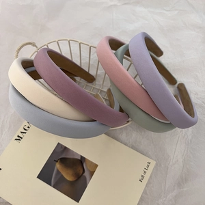 Serre-tête rembourré en éponge aux couleurs macaron avec tissu mat pour femmes