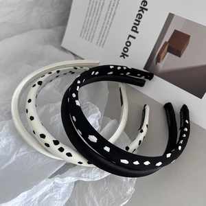 Handmade Padded Satin Sponge Headband Vintage Polka Dot Hair Band For Women Fashion Cloth Wrapped Hair Hoop Accessories