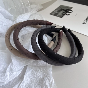 Minimalistisches Stirnband Aus Twill-Stoff Für Damen Gepolstertes Punktemuster Haarreif Mit Kleinen Strasssteinen Eleganter Haarschmuck