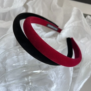 Elegant Velvet Sponge Padded Headband For Women Wide Brim High Top Hair Band Solid Color Minimalist Handmade Hair Accessories