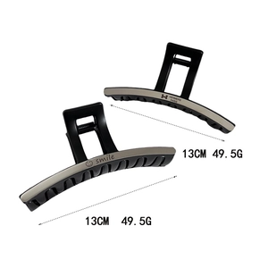 Minimalist silver titanium hair claw clip for thick hair with 13cm letter design