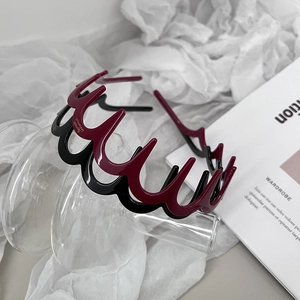 Non-slip Wave Zigzag Headband For Women Glossy Plastic Resin High Top Hair Band Fashion Handmade Hair Accessories